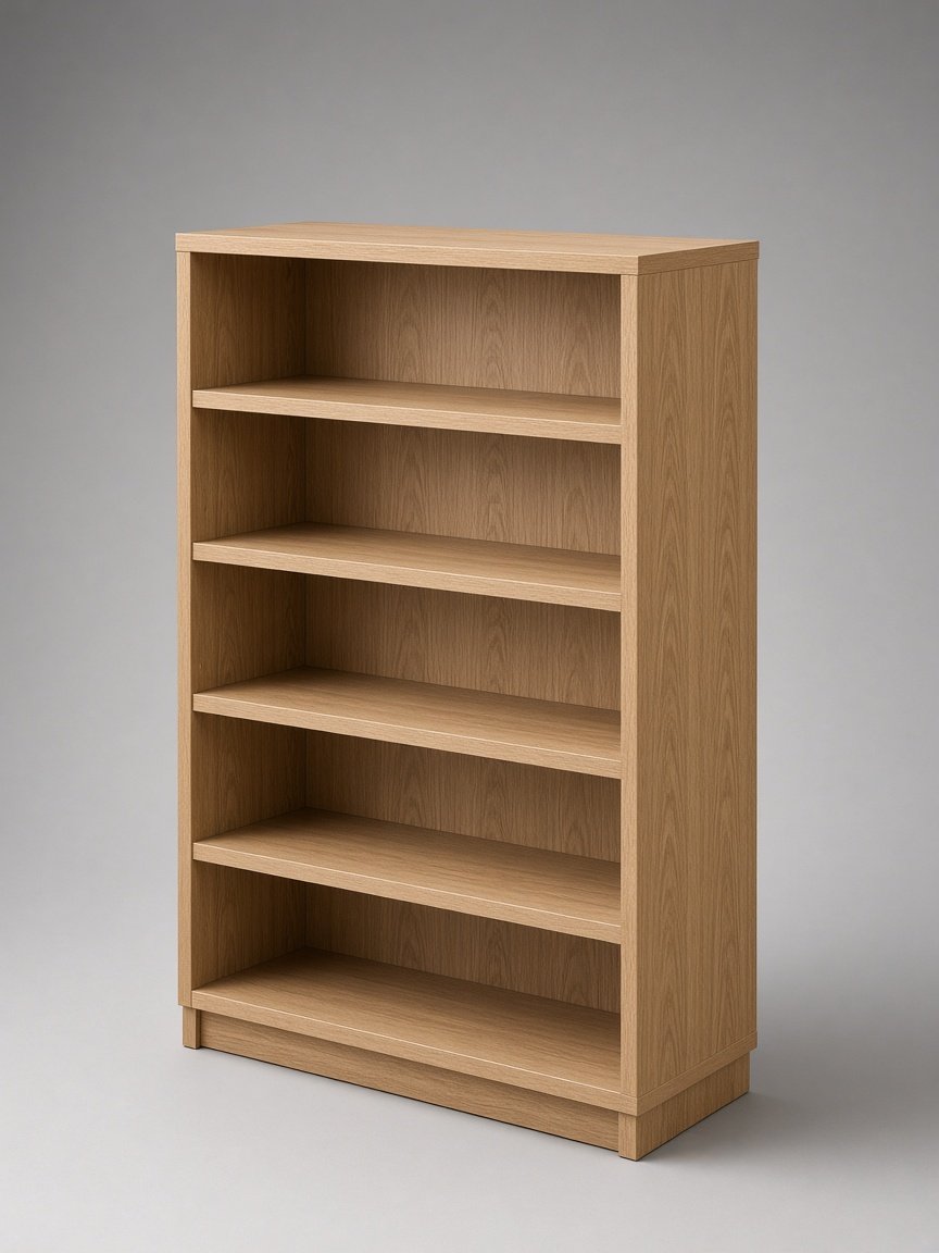 Wide Five-Tier Bookcase